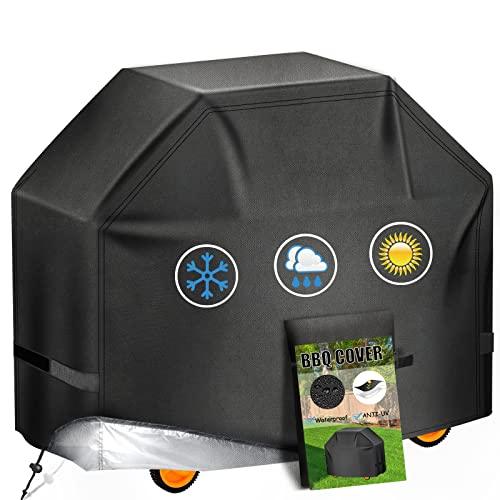 Aoretic Grill Cover 52 inches Gas-BBQ Grill Cover for Outdoor Outside Grill Waterproof,Anti-UV Material with Hook-and-Loop & Adjustable Hem Drawstring for Weber Nexgrill Char-Broil Monument Dyna-Glo - CookCave