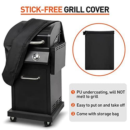 Arcedo Small Grill Cover 32 Inch, 2 Burner BBQ Gas Grill Cover, Heavy Duty Waterproof Outdoor Barbecue Cover, Fits Weber, Char Broil, Nexgrill and More Grills with Collapsed Side Tables - CookCave