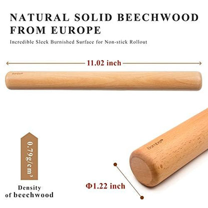 Bamber Wood Rolling Pin, 11 inch by 1-1/5 Inch - CookCave