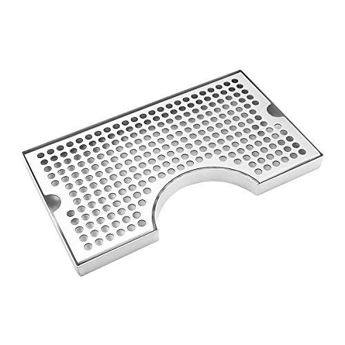 Barworks Kegerator Beer Drip Trays, Stainless Steel Keg Drip Tray with Non-Slip Rubber Pad, Premium Metal Beer Tower Drip Pan for Home Bar Mini Fridge Without Drain - CookCave