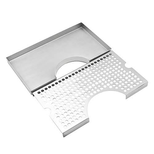 Barworks Kegerator Beer Drip Trays, Stainless Steel Keg Drip Tray with Non-Slip Rubber Pad, Premium Metal Beer Tower Drip Pan for Home Bar Mini Fridge Without Drain - CookCave