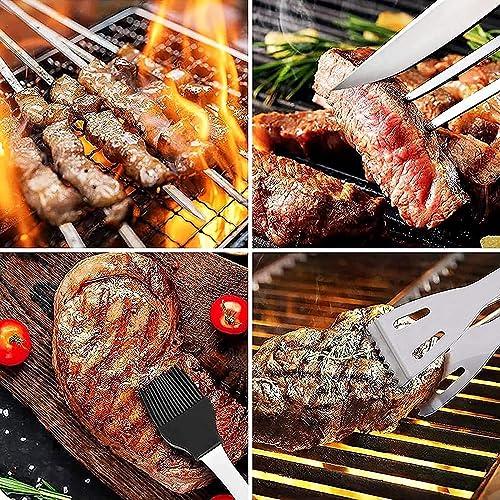 BBQ Accessories Kit - 20pcs Stainless BBQ Grill Tools Set for Smoker Camping Barbecue Grilling Tools BBQ Utensil Set Outdoor Cooking Tool Set with Canvas Bag Gift for Thanksgiving Day, Christmas - CookCave