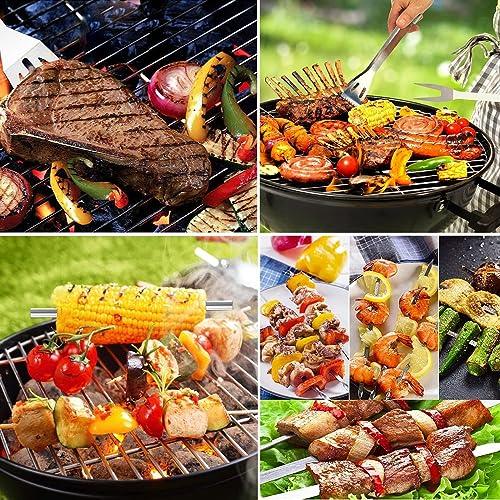 BBQ Accessories Kit - 20pcs Stainless BBQ Grill Tools Set for Smoker Camping Barbecue Grilling Tools BBQ Utensil Set Outdoor Cooking Tool Set with Canvas Bag Gift for Thanksgiving Day, Christmas - CookCave