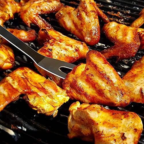 BBQ Utensil Set Stainless Steel Professional Barbecue Accessories Grill Tool with Bag Easy to Carry (9) - CookCave