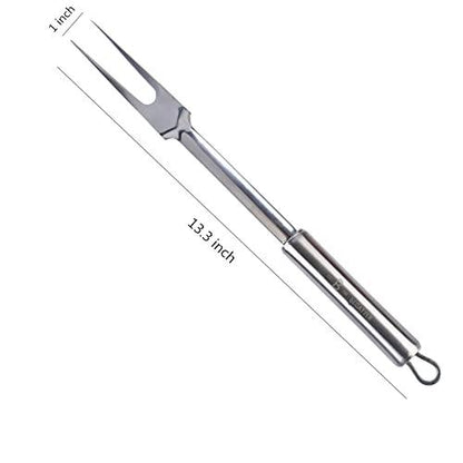 Begatter Meat Forks, Two Prong Large Forks for Cooking Kitchen Carving Serving BBQ Grilling, Stainless Steel, 13.3 Inch Long, 2 PCS - CookCave