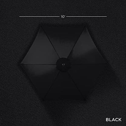 Best Choice Products 10ft Outdoor Steel Polyester Market Patio Umbrella w/Crank, Easy Push Button, Tilt, Table Compatible - Black - CookCave