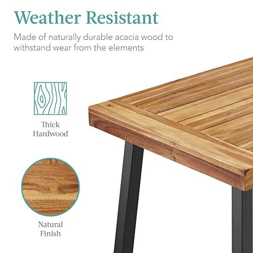 Best Choice Products 6-Person Indoor Outdoor Acacia Wood Dining Table, Picnic Table w/Powder-Coated Steel, 350 Pound Capacity Legs - Natural - CookCave