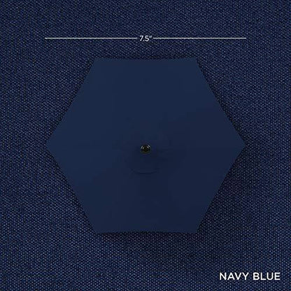 Best Choice Products 7.5ft Heavy-Duty Round Outdoor Market Table Patio Umbrella w/Steel Pole, Push Button Tilt, Easy Crank Lift - Navy Blue - CookCave