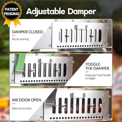 BIG HORN OUTDOORS 16 Inch Wood Pellet Burning Pizza Oven Pellet Pizza Stove, Portable Stainless Steel Pizza Oven with Pizza Stone for Outdoor Backyard Pizza Maker Garden Kitchen - CookCave