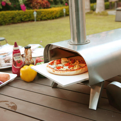 BIG HORN OUTDOORS Pizza Ovens Wood Pellet Pizza Oven Wood Fired Pizza Maker Portable Stainless Steel Pizza Grill - CookCave