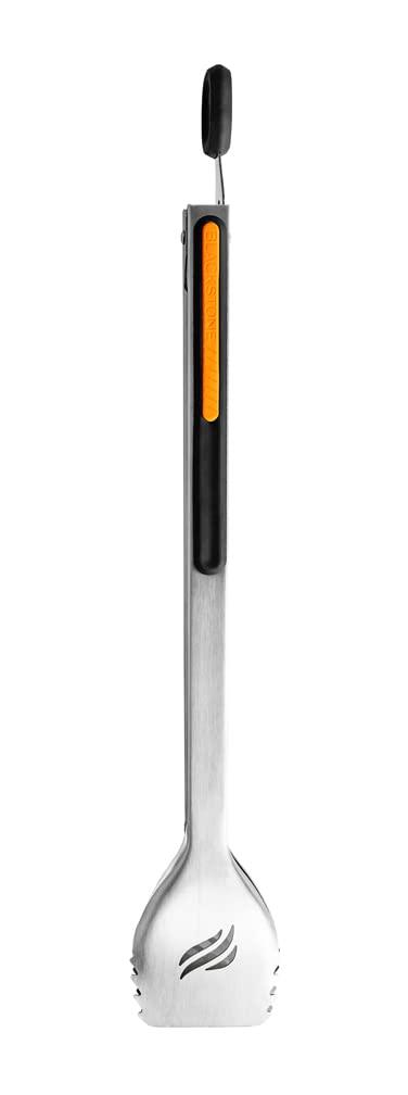 Blackstone 5228 Griddle Grill Tongs Stainless Steel Heat Resistant Rubber Grip to hold your Meat and Veggies- Premium Long BBQ Grill Scraper Tongs, Dishwasher Safe 14" Black/Orange - CookCave