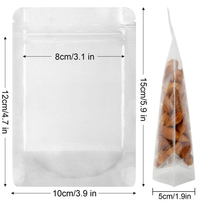 Blisstime 50 Pack Stand Up Pouch Bags, Resealable Clear Zip Lock Pouches With Tear Notch for Food Packing (3.9 X 5.9IN) - CookCave