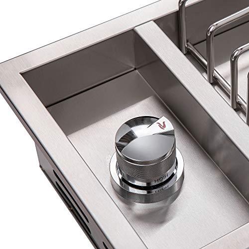 Bonfire Outdoor Kitchen Drop-In Single Side Burner with Lid for Outdoor BBQ Island, with Conversion Kit, 304 Stainless Steel, CBASSB - CookCave