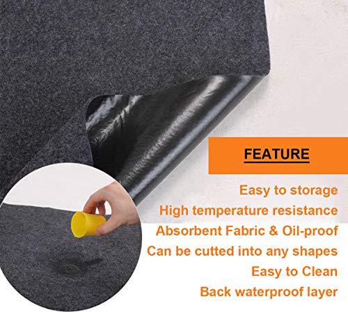 Brinman Under Grill Mat,Premium Grill Mat for Deck, Under Grill Floor Mats to Protect Deck,BBQ Mat for Under BBQ, Absorbent Oil Pad Protector for Decks and Patios,Waterproof, Reusable,(36x30 Inches)… - CookCave