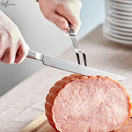 Browne Two Pronged Fork Tine Elite - 11 Inch Kitchen Forks Carving Fork for Meat Stainless Steel Kitchen Utensils Meat Fork Carving - Silver Heavy Duty Serving Fork Carving Set Meat Forks for Kitchen - CookCave