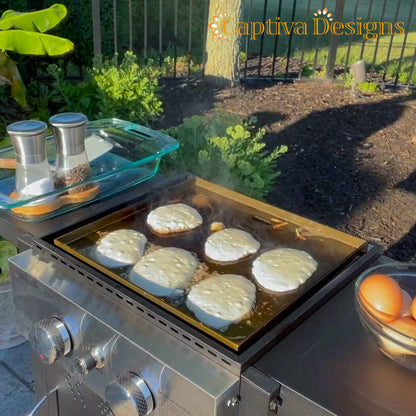 Captiva Designs 2-Burner Propane Gas Flat Top Griddle Grill, 171 sq.in Cooking Area Outdoor BBQ Grill for a Small Family, 20,000 BTU Output - CookCave