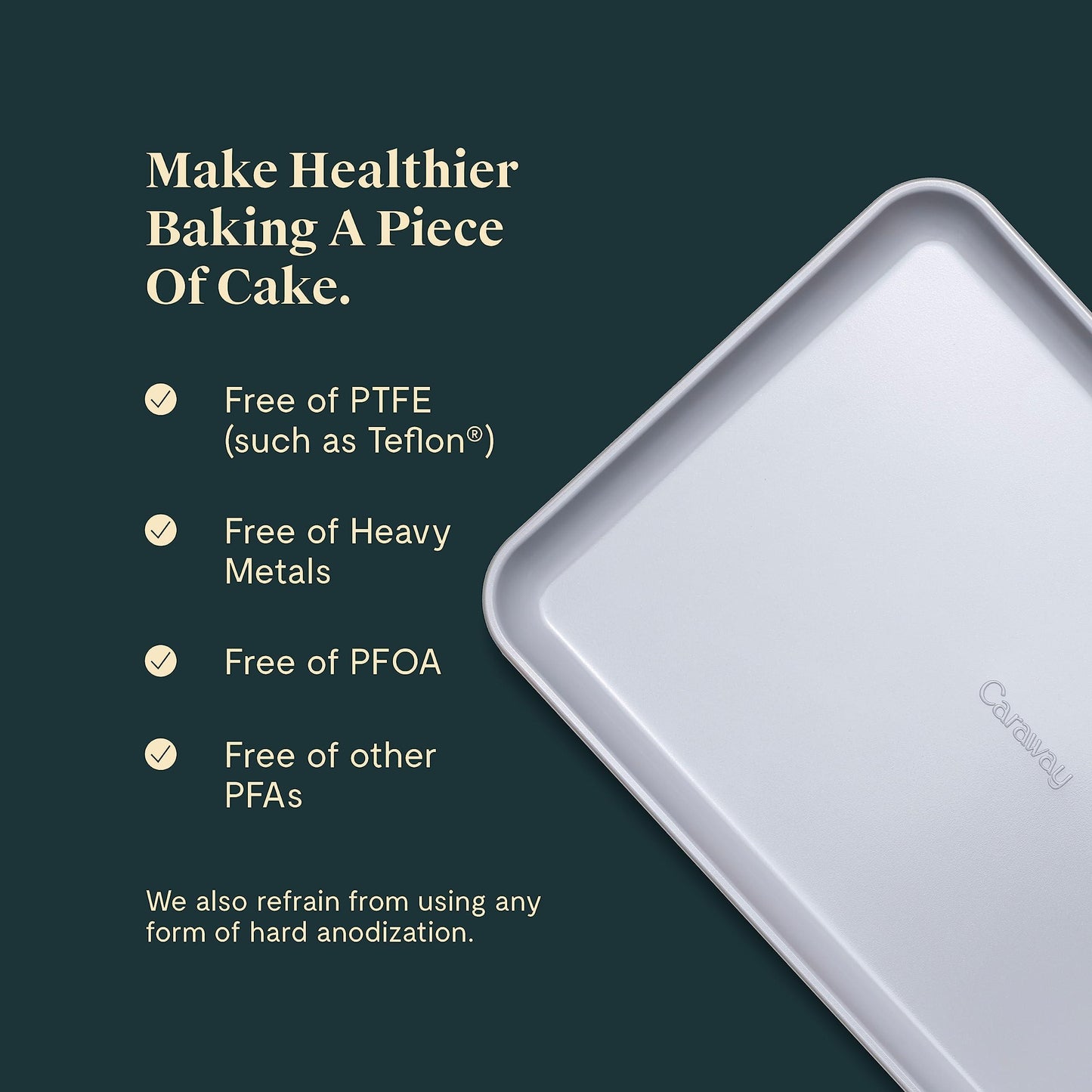 Caraway Non-Stick Ceramic Baking Sheet - Naturally Slick Ceramic Coating - Non-Toxic, PTFE & PFOA Free - Perfect for Baking, Roasting, and More - Medium - Cream - CookCave