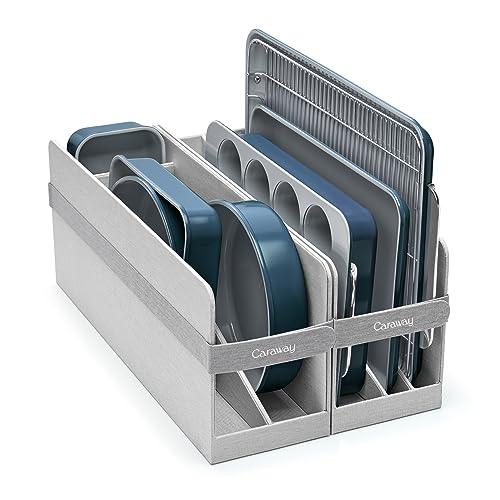 Caraway Nonstick Ceramic Bakeware Set (11 Pieces) - Baking Sheets, Assorted Baking Pans, Cooling Rack, & Storage - Aluminized Steel Body - Non Toxic, PTFE & PFOA Free - Navy - CookCave