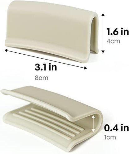 Carrotez Silicone Pot Holders, Heat Resistant Pot Handle Covers for Kitchen, Accessories for Cast Iron or Ceramic Dutch Ovens, 1 Pair (2 pcs) - Cream - CookCave