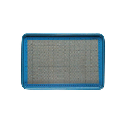 CasaWare 3pc Ultimate Commercial Weight 15 x 10 x 1-inch Cookie Sheet/Cooling Grid/Silicone Mat Bakeware Set (Blue Granite) - CookCave