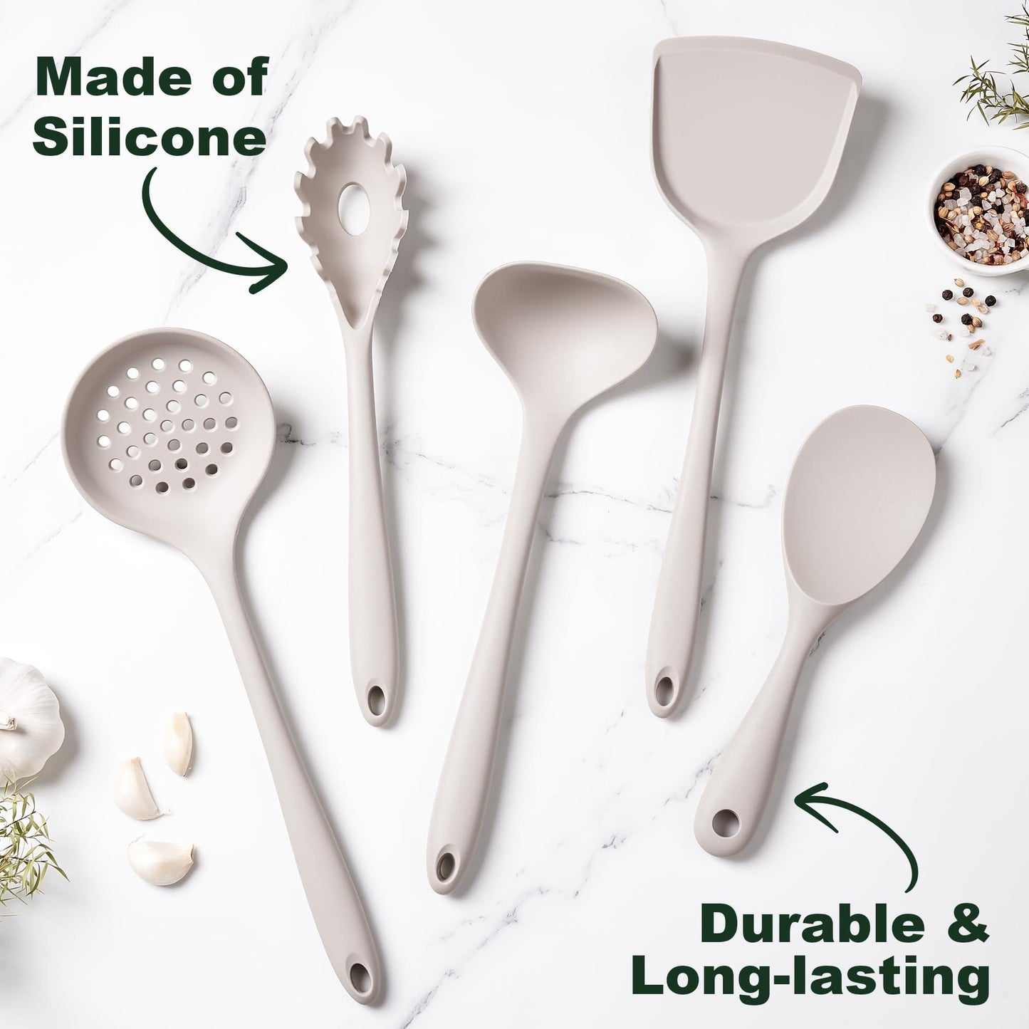 Ceramic Pots and Pans Set - Kitchen Cookware Sets Nontsick Non Toxic Cookware Set With Dutch Oven, Frying Pan, Saucepan, Sauté Pan, Cooking Utensils Set, Gold Pots and Pans for Cooking Set Gifts - CookCave