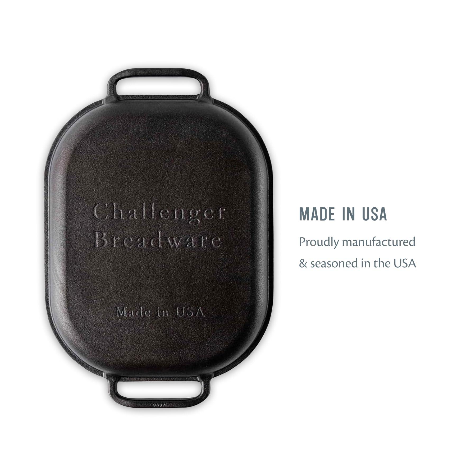 Challenger Bread Pan - Made in the USA - Cast Iron Loaf Pan with Lid for Homemade Breadmaking Sealed Bread Cloche Inverted Dutch Oven Set for Baking - CookCave