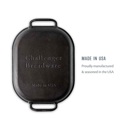 Challenger Bread Pan - Made in the USA - Cast Iron Loaf Pan with Lid for Homemade Breadmaking Sealed Bread Cloche Inverted Dutch Oven Set for Baking - CookCave