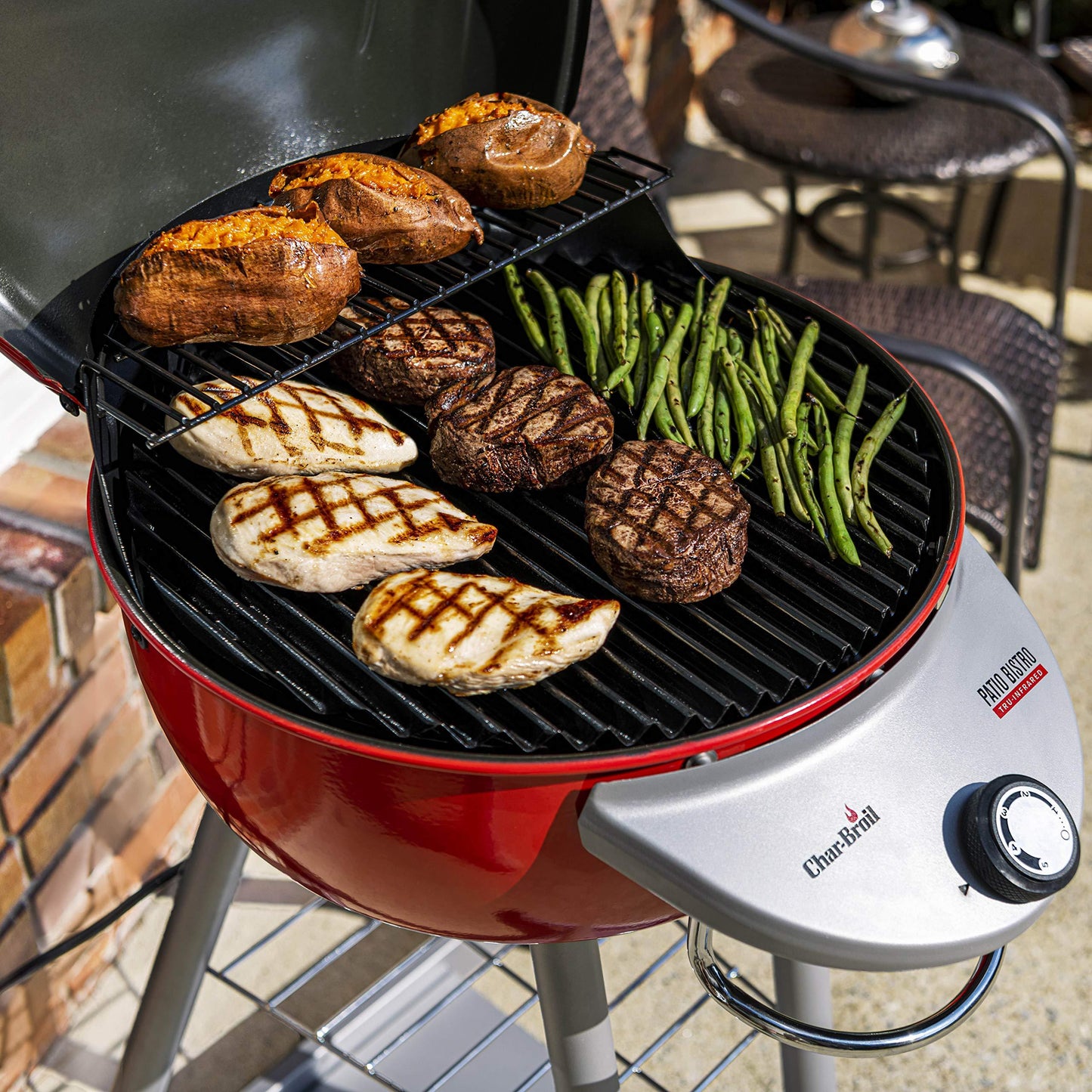 Char-Broil® Patio Bistro® TRU-Infrared™ Electric Grill, Red – 20602109 - CookCave