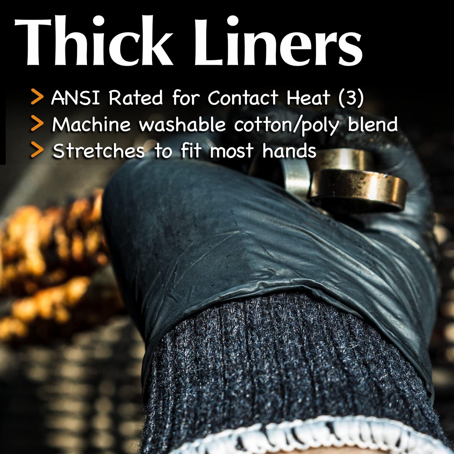 Charbasil Grilling Glove Kit – 100 Black Nitrile Gloves – 4 Thick Cotton Liners – Disposable BBQ Gloves with Washable Heat-Resistant Liners – Replaceable Cover Oven Mitt for Barbecue and Smoking Meat - CookCave