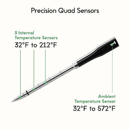 CHEF iQ Smart Wireless Meat Thermometer with 2 Ultra-Thin Probes, Unlimited Range Bluetooth Meat Thermometer, Digital Food Thermometer for Remote Monitoring of BBQ Grill, Oven - CookCave