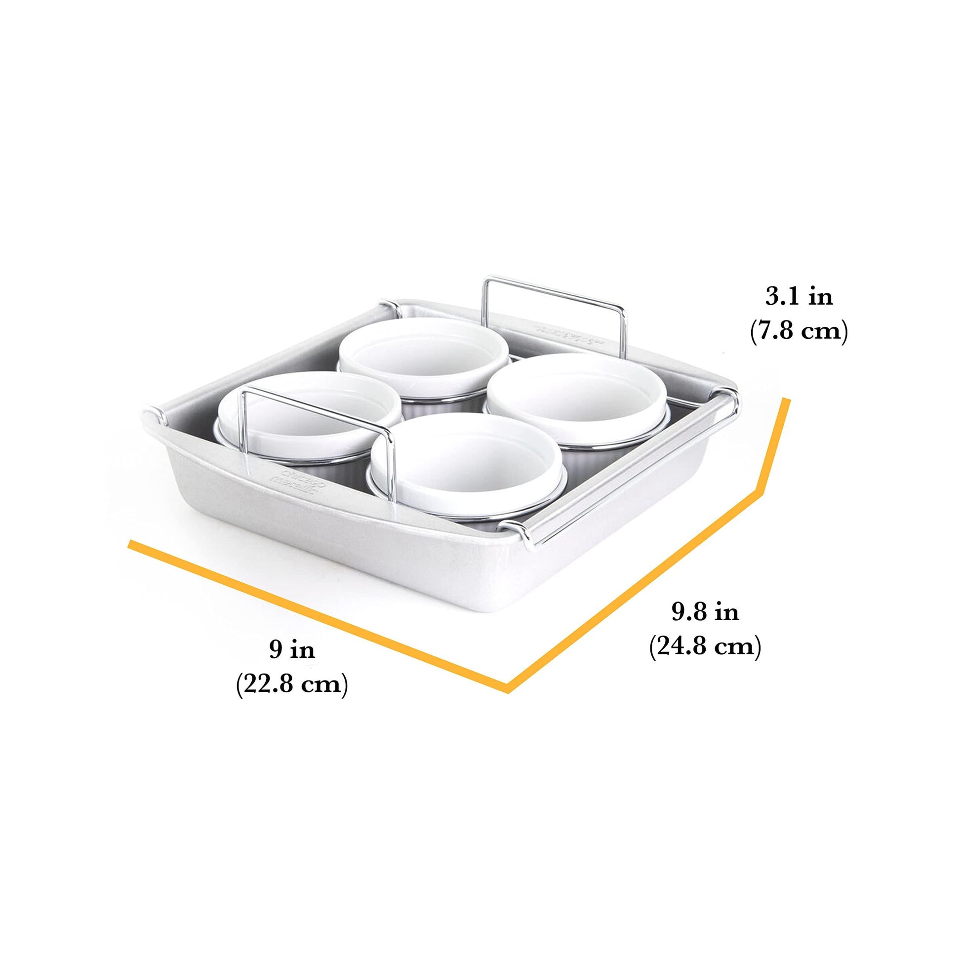 Chicago Metallic Professional Crème Brulee, 6 Piece Set, Stainless Steel - CookCave