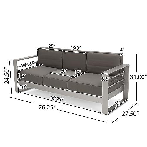 Christopher Knight Home Cape Coral Outdoor Loveseat Sofa with Tray, Khaki - CookCave