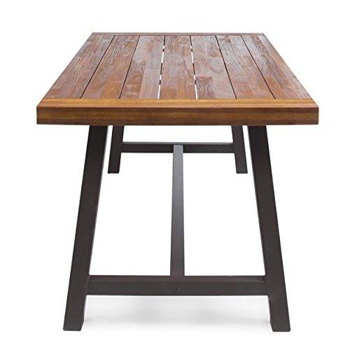 Christopher Knight Home Carlisle Outdoor Dining Table with Iron Legs, Sandblast Finish / Rustic Metal - CookCave