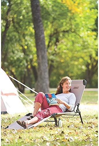 Coleman Converta Outdoor Folding Cot, Strong Steel Frame Supports Campers up to 6ft 2in or 225lbs, 4 Back & 2 Foot Positions Folds Compactly to Fit in Trunk - CookCave