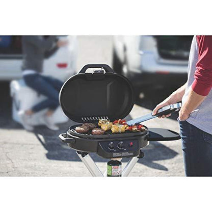 Coleman RoadTrip 225 Portable Stand-Up Propane Grill, Gas Grill with Push-Button Starter, Folding Legs & Wheels, Side Table, & 11,000 BTUs of Power for Camping, Tailgating, Grilling & More - CookCave