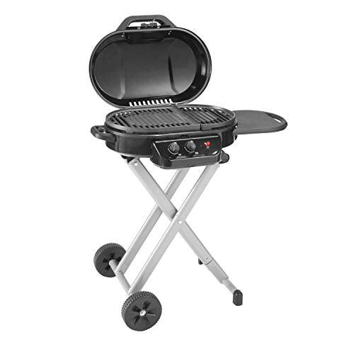 Coleman RoadTrip 225 Portable Stand-Up Propane Grill, Gas Grill with Push-Button Starter, Folding Legs & Wheels, Side Table, & 11,000 BTUs of Power for Camping, Tailgating, Grilling & More - CookCave