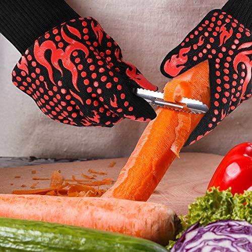 Comsmart BBQ Gloves, 1472 Degree F Heat Resistant Grilling Gloves Silicone Non-Slip Oven Gloves Long Kitchen Gloves for Barbecue, Cooking, Baking, Cutting - CookCave