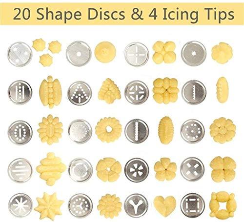 Cookie Press Maker Kit for DIY Biscuit Maker and Decoration with 8 Stainless Steel Cookie discs and 8 nozzles (Stainless Steel) - CookCave