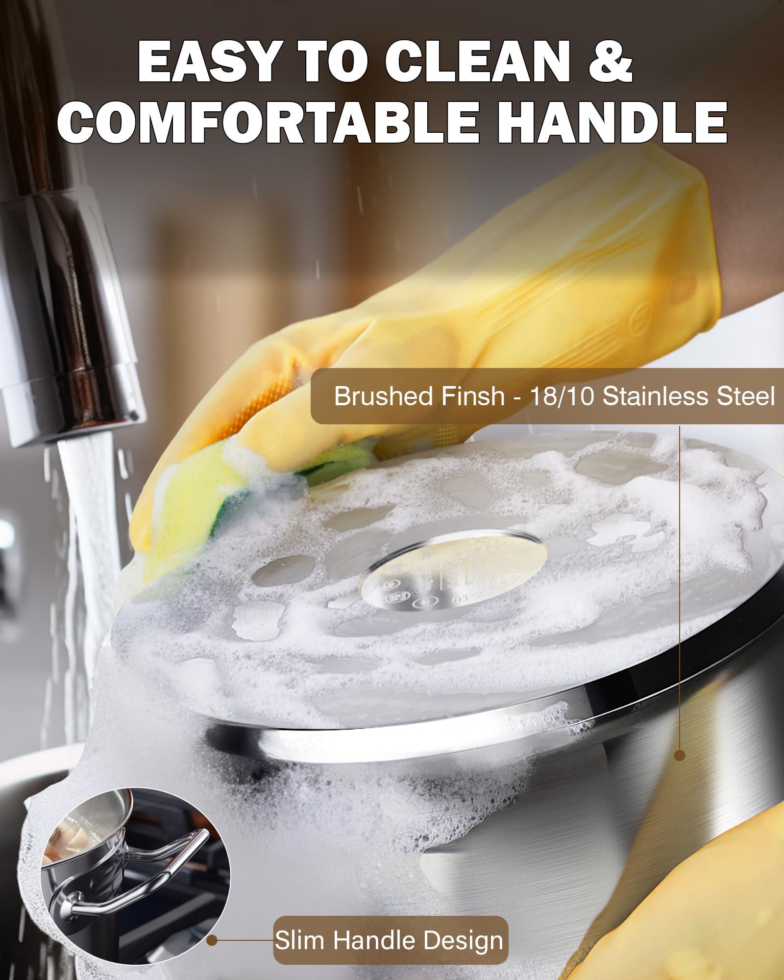 Cooks Standard Deep Sauté Pan with Lid, 4-Quart Professional Deep Frying Pan 18/10 Stainless Steel Chef’s All Purpose Pan with Cover, Compatible with All Stovetops - CookCave