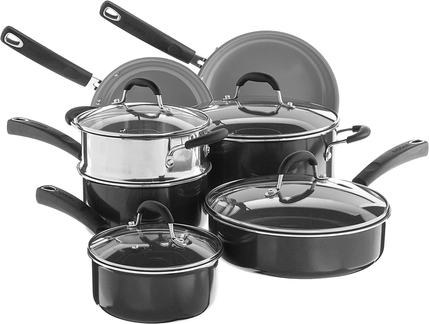 Cuisinart 11-Piece Nonstick Cookware Set, Ceramica XT, Black, 733-30H - CookCave