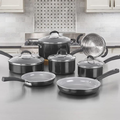 Cuisinart 11-Piece Nonstick Cookware Set, Ceramica XT, Black, 733-30H - CookCave