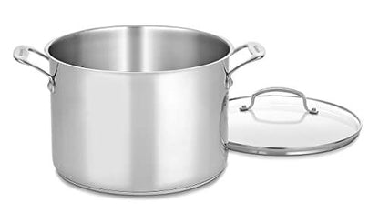 Cuisinart 76610-26G Chef's Classic 10-Quart Stockpot with Glass Cover,Brushed Stainless - CookCave