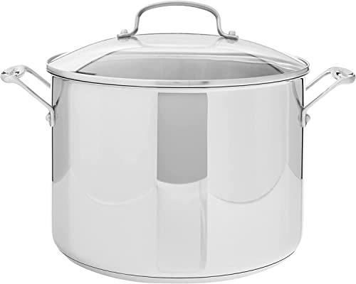 Cuisinart 76610-26G Chef's Classic 10-Quart Stockpot with Glass Cover,Brushed Stainless - CookCave