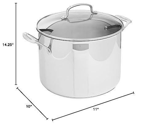 Cuisinart 76610-26G Chef's Classic 10-Quart Stockpot with Glass Cover,Brushed Stainless - CookCave