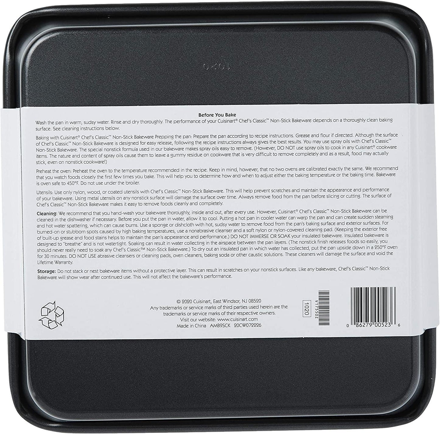 Cuisinart 9-Inch Chef's Classic Nonstick Bakeware Square Cake Pan, Silver - CookCave