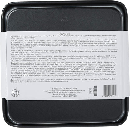 Cuisinart 9-Inch Chef's Classic Nonstick Bakeware Square Cake Pan, Silver - CookCave
