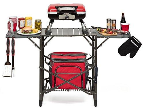 Cuisinart CGG-180T Petit Gourmet Portable Tabletop Propane Gas Grill, Red 17.6 x 18.6 x 11.8-Inch - CookCave