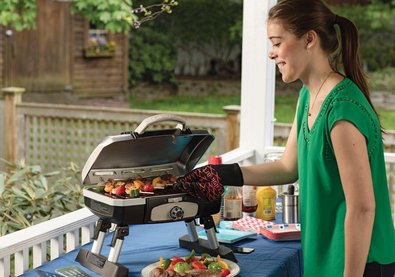 Cuisinart CGG-180TS Petit Gourmet Portable Tabletop Gas Grill, Stainless Steel - CookCave