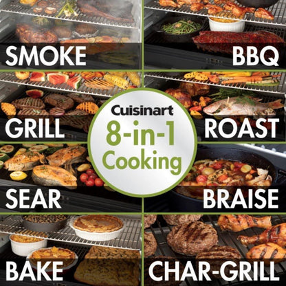 Cuisinart CPG-465 Portable Wood Pellet Grill & Smoker with Digital Controller, 465 sq. inch Cooking Space, 8-in-1 Cooking Capabilities - Smoke, BBQ, Grill, Roast, Braise, Sear, Bake, & Char-Grill - CookCave