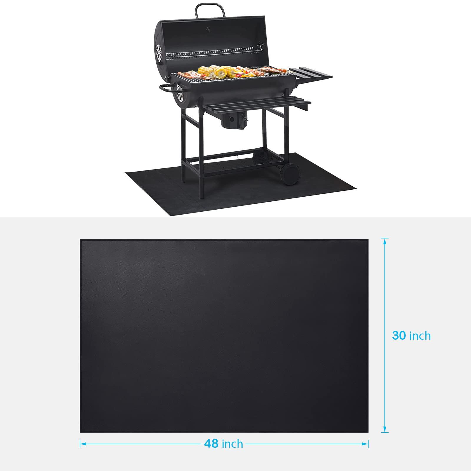 Cvtayn Under Grill Mat 48 ×30 Inch for Outdoor Charcoal, Flat Top, Smokers, Gas Grills.Oil-Proof and Water-Proof BBQ Fireproof Mat Protects Deck Grass, Indoor Fireplace Mat - CookCave